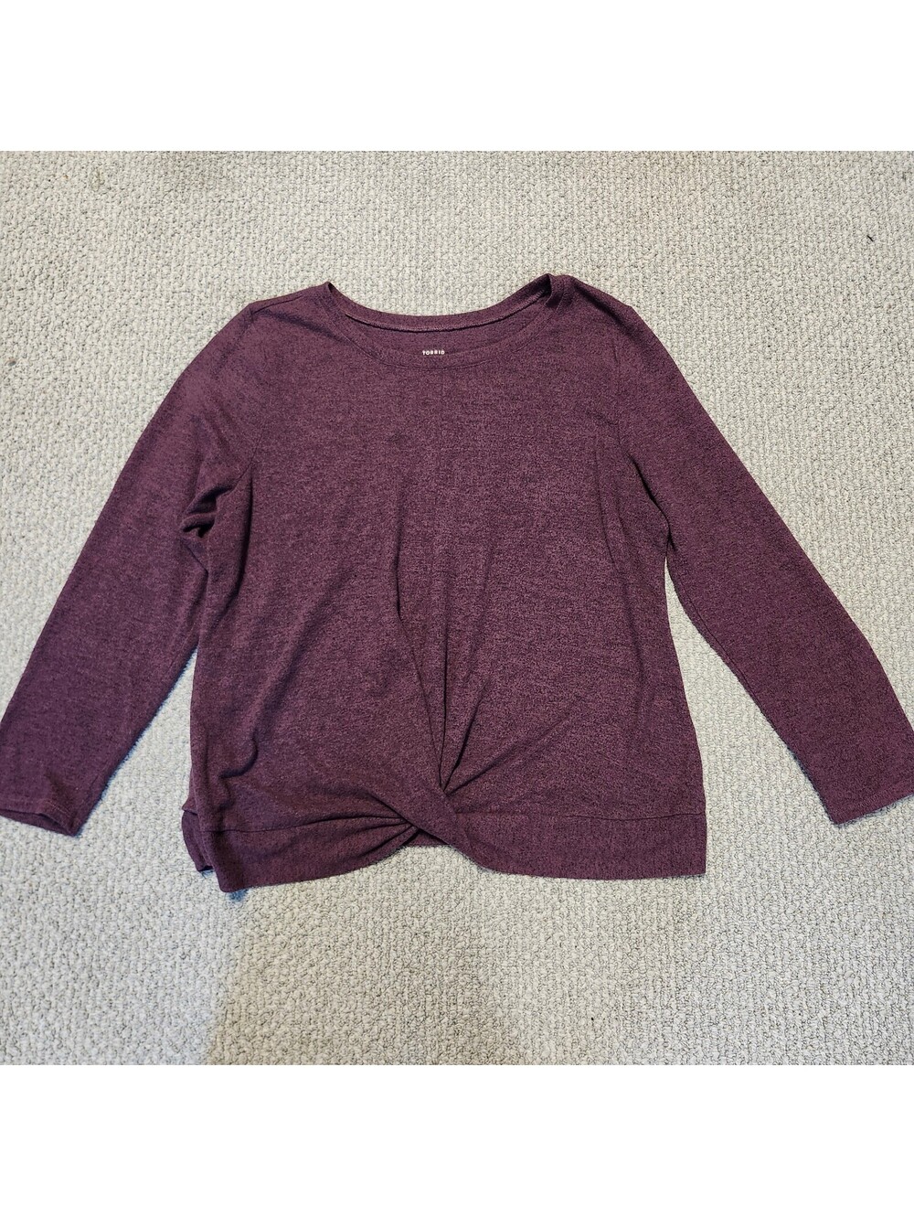 Torrid Super Soft Plush Purple Twist Front Long Sleeve Top Size 3